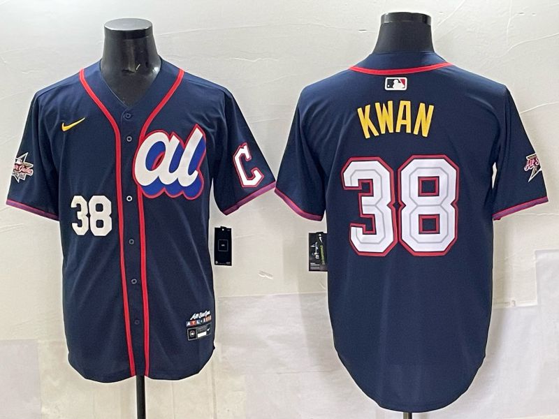 Men 2025 Cleveland Indians #38 Kwan Drak Blue All star Nike MLB Jersey style 4->cleveland indians->MLB Jersey
